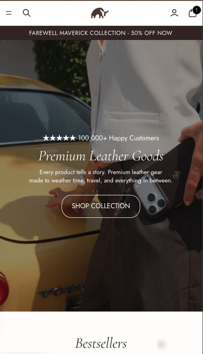 Shopify store page we ran A/B tests on